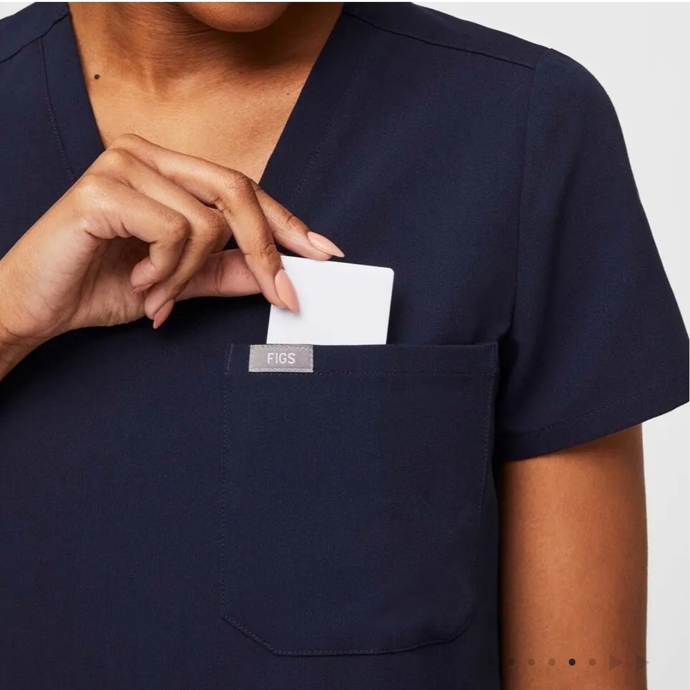 Figs Catarina Navy Blue Scrub Top Ladies